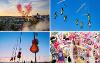 Tiled pic showing artists and performers at SIRF 2022 and young woman at carnival