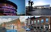 Four images of buildings clockwise from top left: ARC in Stockton, Billingham Library, Yarm Library, Thornaby Gilmour Street Library