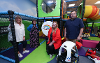 An image of Councillor Lisa Evans alongside staff at the Playground in Thornaby