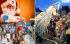 A grid image showing images of Stories with Santa, the lantern parade and the Christmas markets