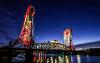Newport Bridge lit up as part of Memorial Lighting programme