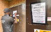 A grid image showing the closure order being issued at the Eastport Road property and the closure order itself