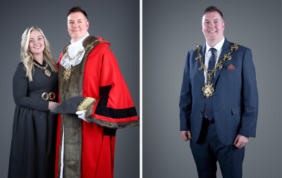A grid image showing the Mayor and Mayoress