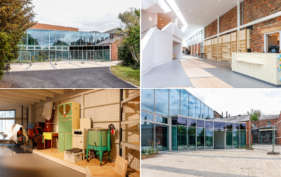 4 images showing the new exhibition space in Preston Park museum
