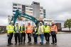 Golden Eagle hotel demolition with excavator