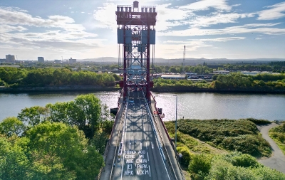 Drone photo of Newport Bridge 