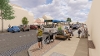 A new seating area will be created on Yarm High Street to improve the area for those using public transport.