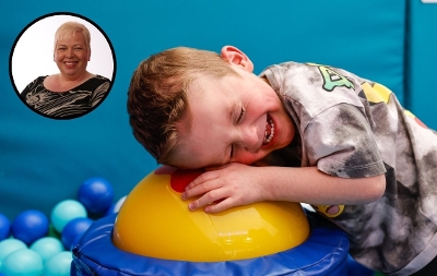 Young boy pictured with inset pic of Councillor Clare Besford