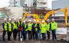 Image of works underway of the new, state-of-the art Thornaby leisure centre with Cllr Richard Eglington
