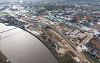 Drone image of Stockton-on-Tees including Stockton Waterfront project 